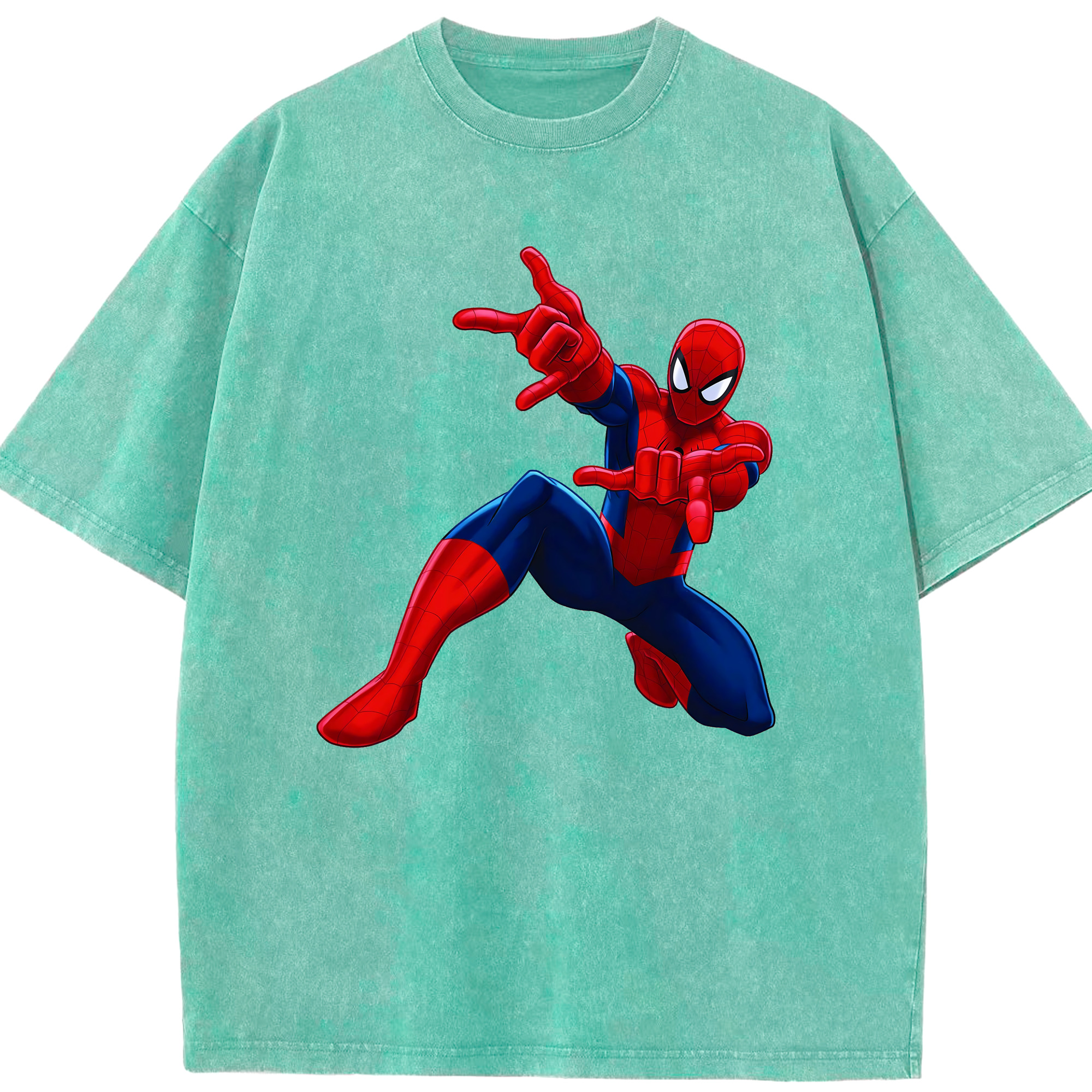 （画像用） Spider Man スパイダーマン 綿100% ヴィンテージ風 半袖Tシャツ（フロントプリント）